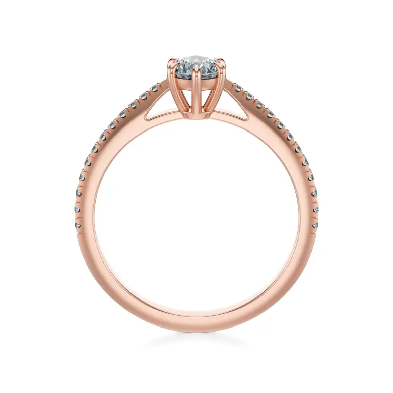 Pierścionek z różowego złota z diamentami